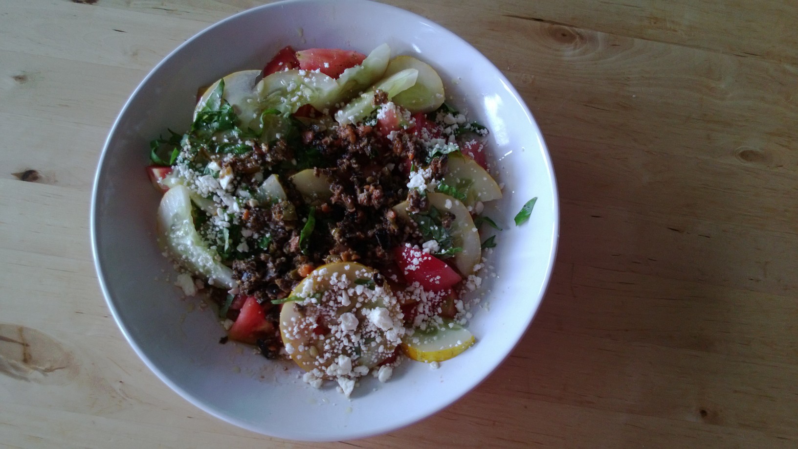 Today Greek Style salad thanks to @tinysorganic weekly delivery. Great tomatoes! 