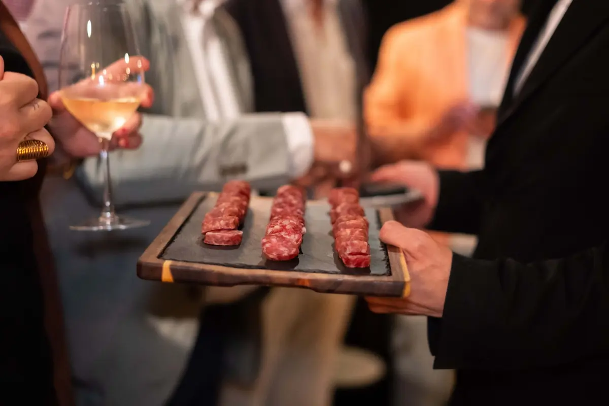 Longaniza de graus servida en el evento