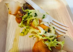 Ensalada de escarola y cebolla de Fuentes en la cata de Garnachas de Aragón